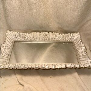Elegant Silver and white Rectangular VANITY TRAY.